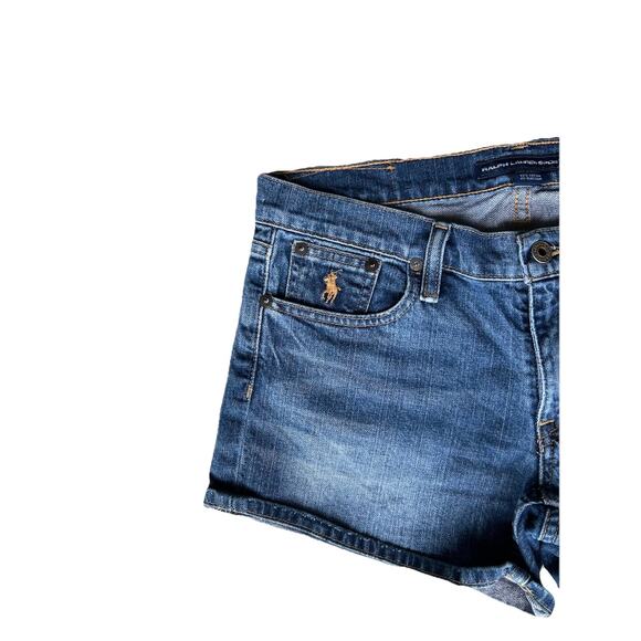 Vintage Women’s Ralph Lauren Sport Blue Denim Jean Shorts Size 2 - Picture 2 of 4
